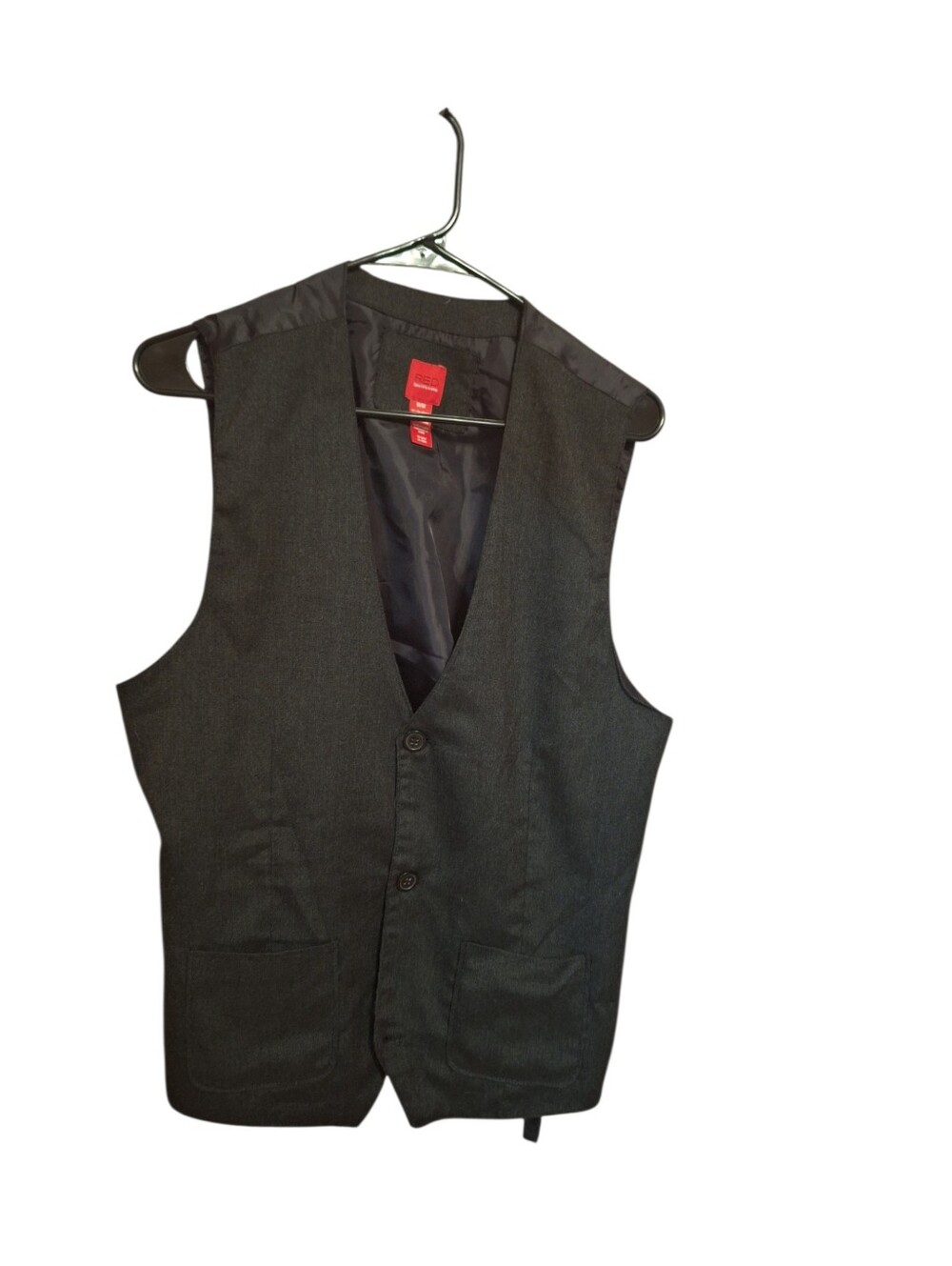 RED Saks Fifth Avenue Charcoal Gray VEST Unisex Medium Preppy College